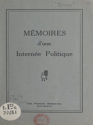 cover image of Mémoires d'une internée politique
